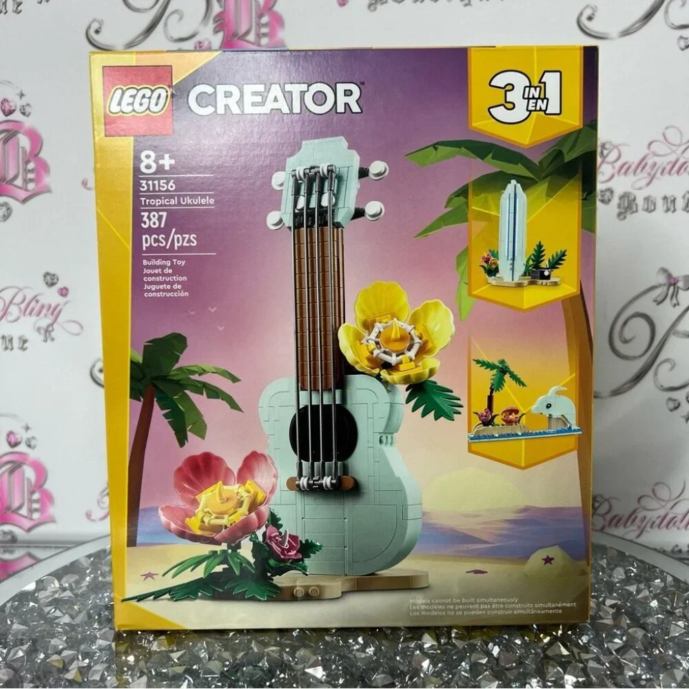 LEGO Creator 3-in-1 Tropical Ukulele Set dolphin surfboard flower build your own